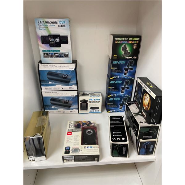 Lot of AssortedÂ Various Electronic Devices Including Car DVRs and Foldable Laptop Stands