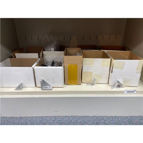 Lot of AssortedÂ Aluminum Corner Brackets â€“ Various Sizes and Quantities