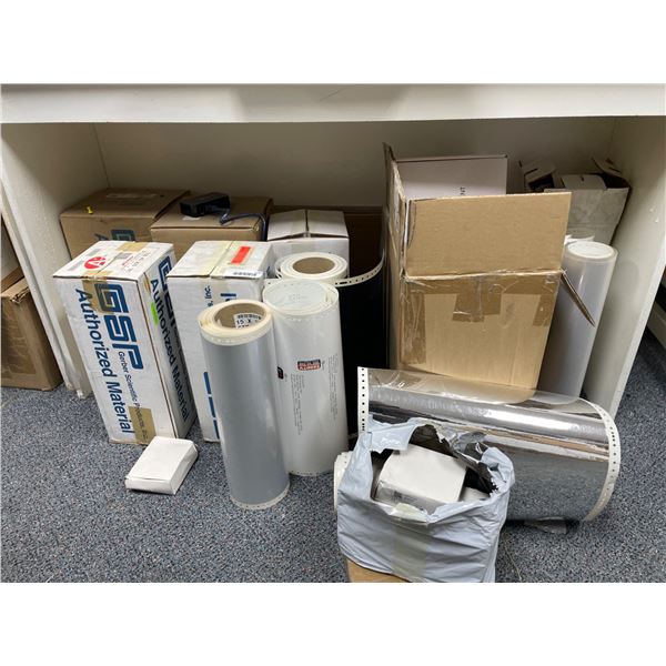 Lot of AssortedÂ Gerber Scientific Products GSP Authorized Material Rolls and Accessories