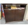 Image 1 : Dark Wood Cabinet With Storage And Shelving