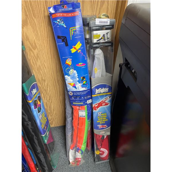 Lot of Assorted Kites: 3D Nylon JetFighter and Top of the Line Nylon Kites