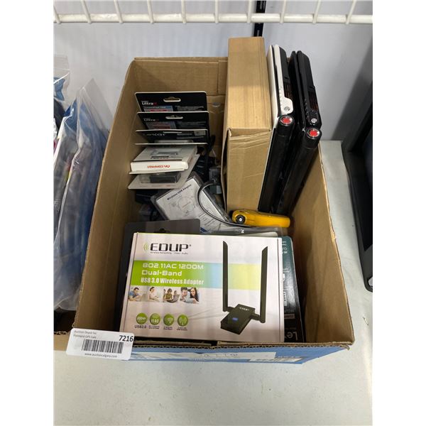 Lot of AssortedÂ Networking and Computer Accessories Lot With Wireless Adapter and Cables