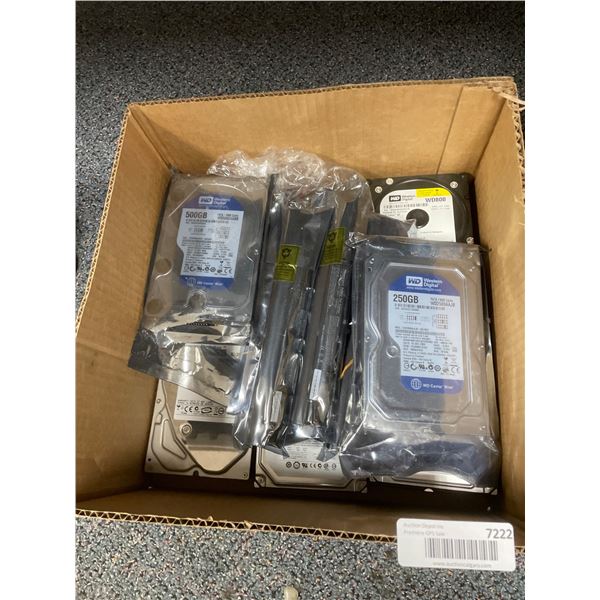 Lot of AssortedÂ Western Digital Hard Drives: Various Models and Capacities (250GB, 500GB, 2TB)
