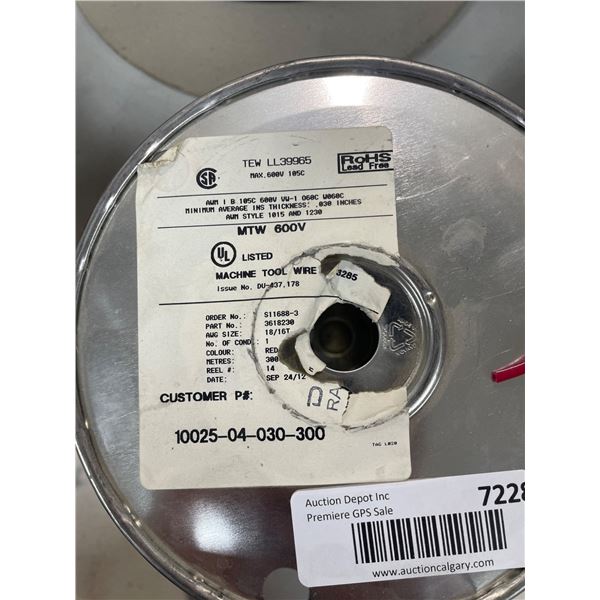 MTW 600V Machine Tool Wire,Â Â Red, 18 AWG