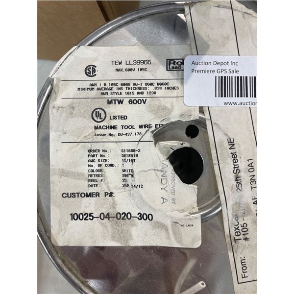 MTW 600V Machine Tool Wire, White, 18 AWG
