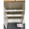 Image 2 : 24inx12inx31-1/2in White Three-Shelf Storage Cabinet with Double Doors