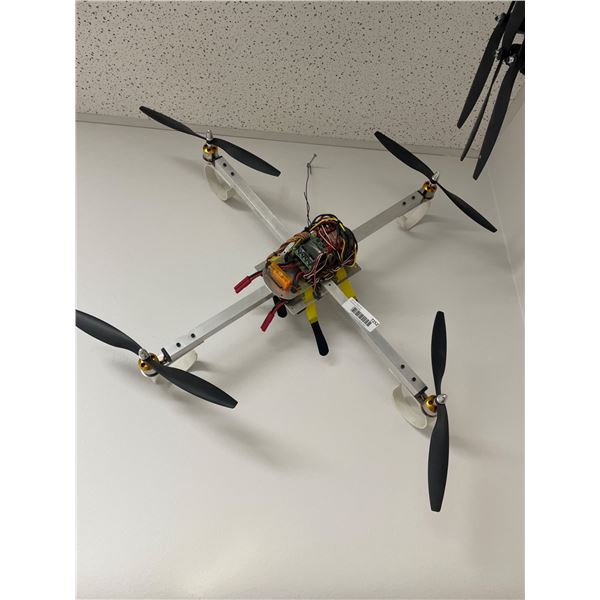 Quadcopter Drone with Exposed Wiring and Components