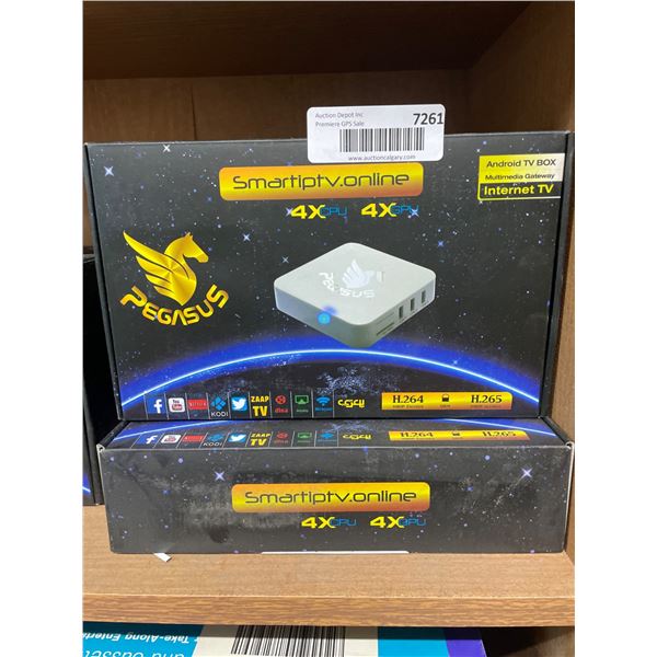 Lot of 2 Pegasus Smartiptv.online Android TV Box, 4X Processor
