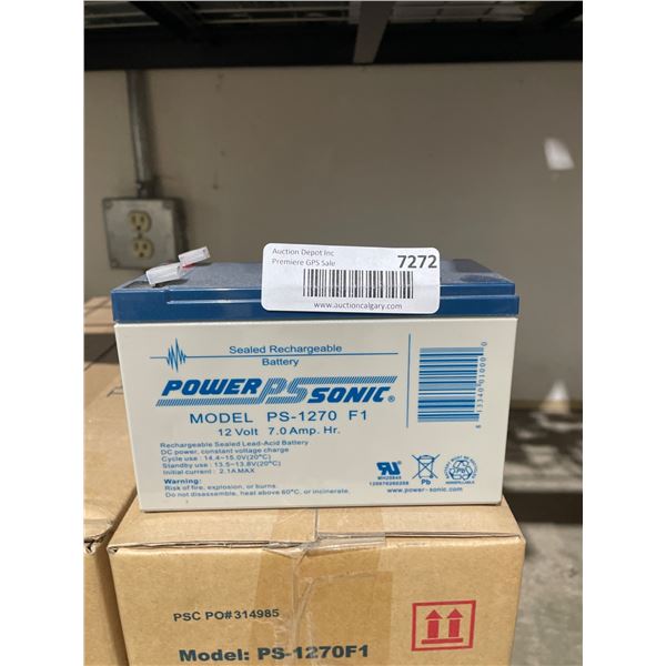 Lot of 5 Power Sonic PS-1270 F1 12V 7.0Ah Rechargeable Battery