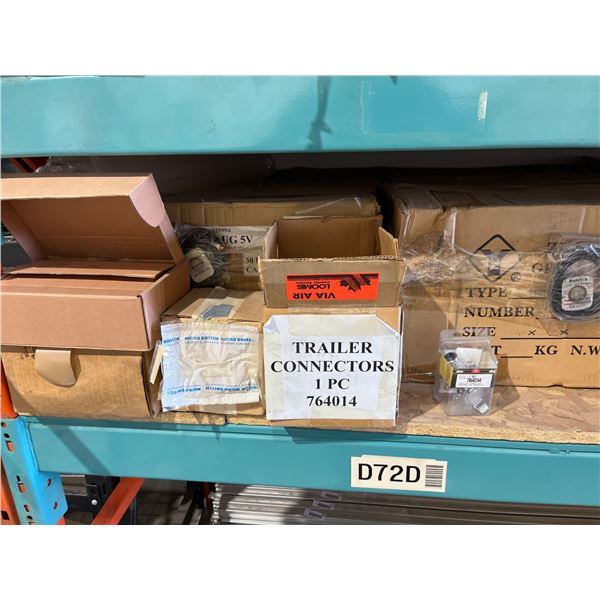 Lot of AssortedÂ Electronic Components Including Intel Atom CPUs, Trailer Connectors, and Power Adap