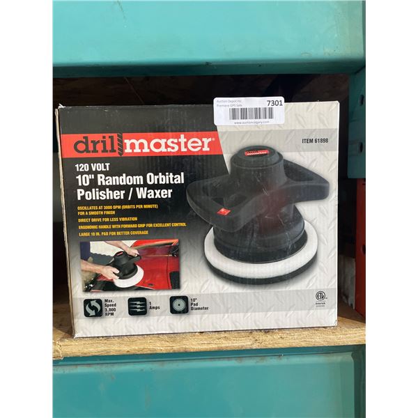 Drill Master 10-Inch Random Orbital Polisher / Waxer, 120 Volt, Model 61898