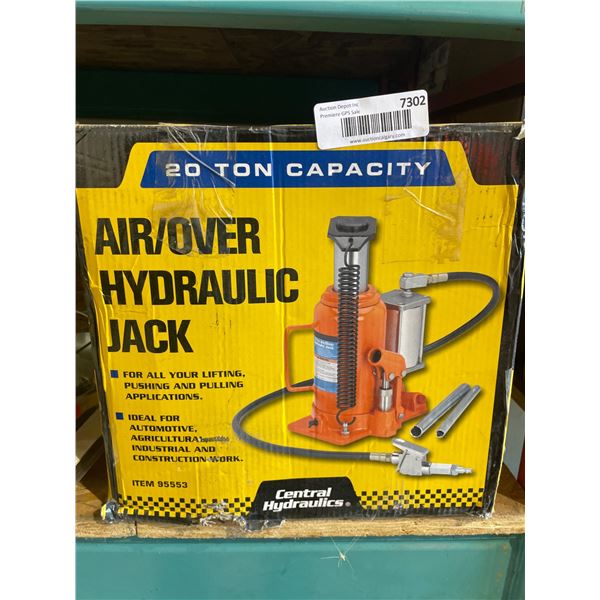 Central Hydraulics 20-Ton Capacity Air/Over Hydraulic Jack