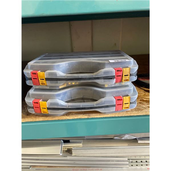 Lot of 2 Stackable Plastic Storage Containers with Dividers and Locking Clips