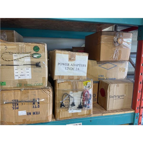 Lot of Assorted Cables, Power Adapters, and Connectivity Components