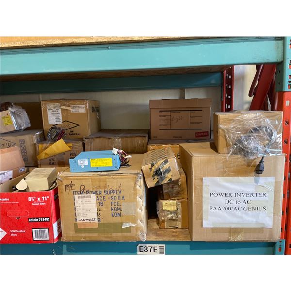 Lot of AssortedÂ Â Including Power Inverters, Power Supplies, and Electronic Components
