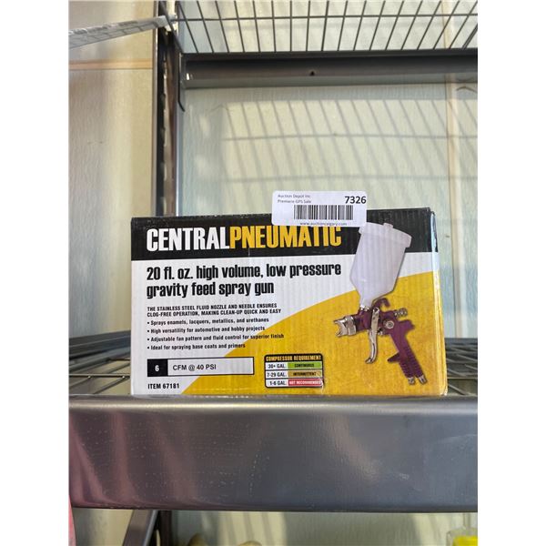 Central Pneumatic 20 Fl. Oz. Gravity Feed Spray Gun, Model 47016
