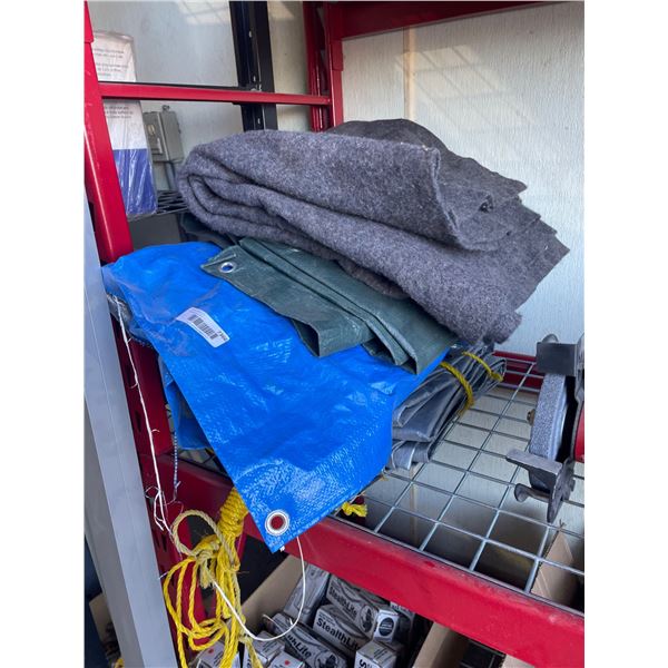 Lot of Assorted Durable Tarps And Blankets in Various SizesÂ