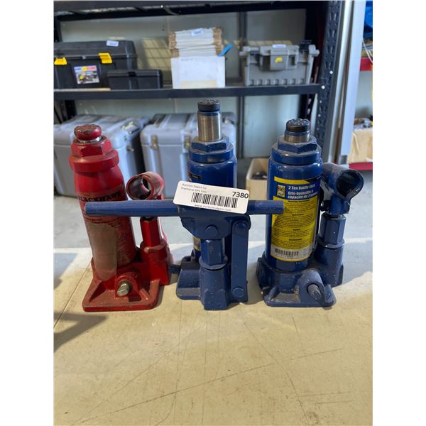 Lot of 3 Hydraulic Bottle Jacks with Varying Capacities