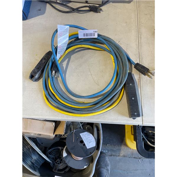 Lot of 2 Electrical Extension Cord with Dual Plug Connectors