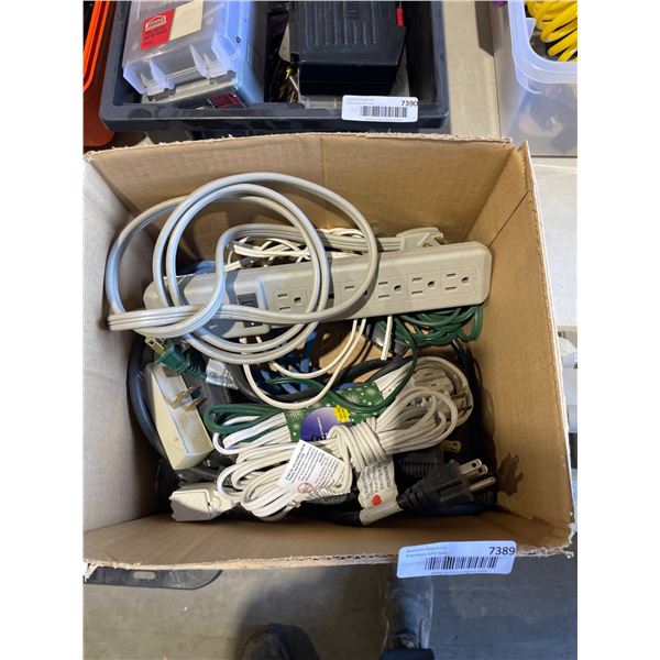 Lot of AssortedÂ Electrical Cables and Power Strips with Accessories