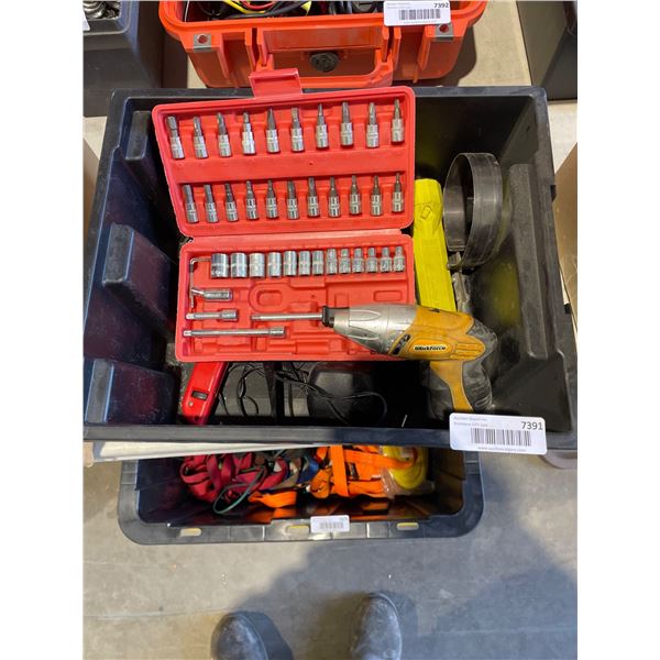 Lot of AssortedÂ Red Bit Set with Drill and Accessories