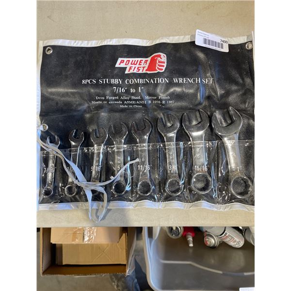 Power Fist 8-Piece Stubby Combination Wrench Set, 7/16 inch to 15/16 inch