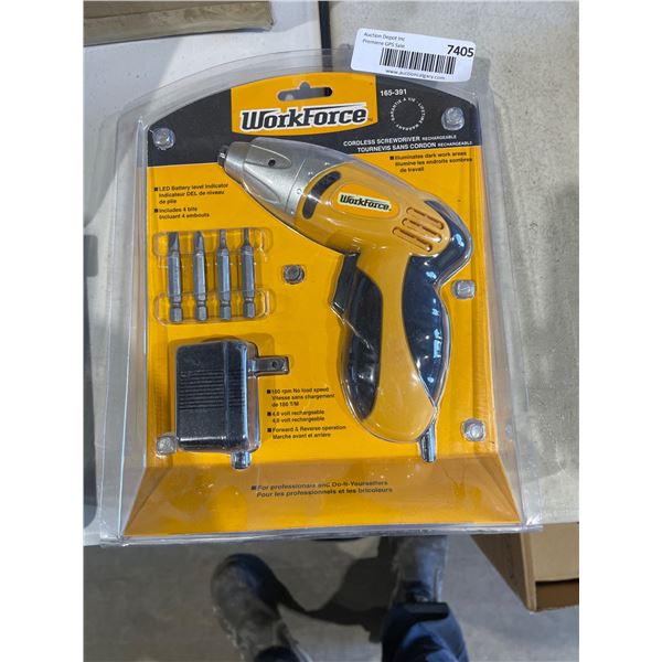 Workforce Cordless Screwdriver with Drill Bits and Charger