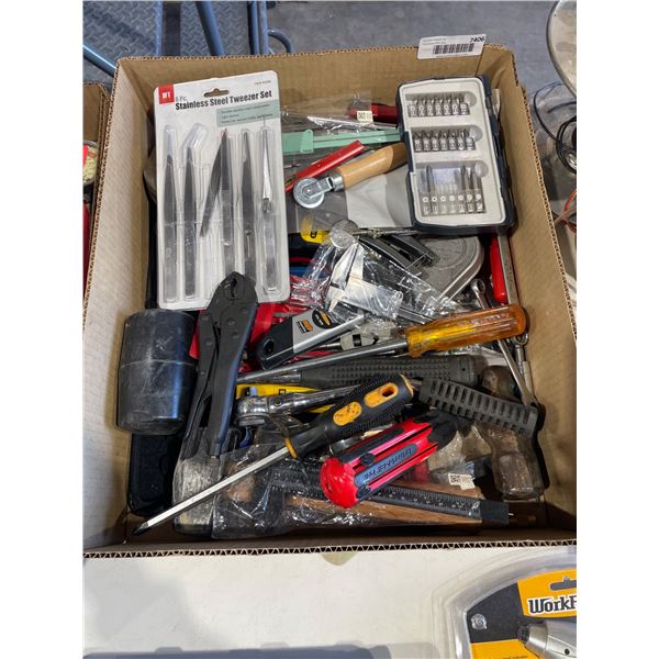 Lot of AssortedÂ Hand Tools and Accessories with Screwdrivers and Pliers