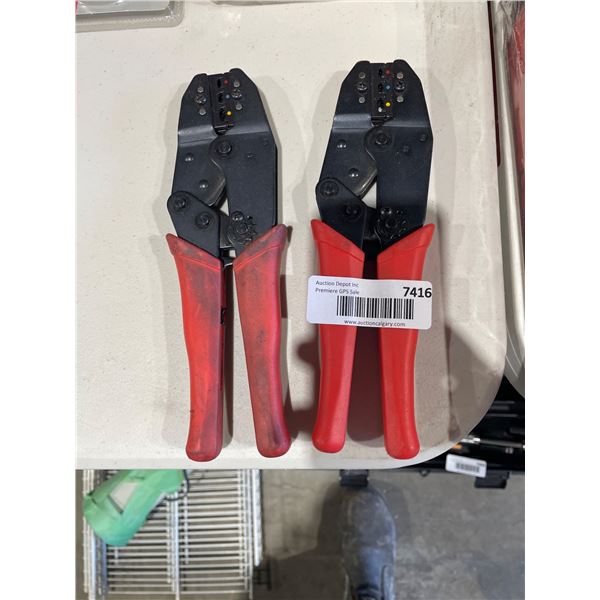 Lot of 2 Generic Crimping Tools with Red Handles