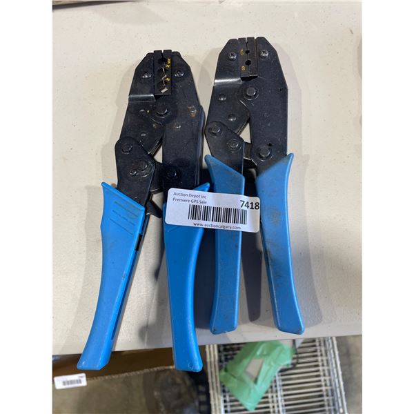 Lot of 2Â  Crimping Tools with Blue Handles