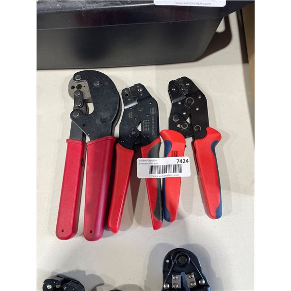 Lot of 3Â  Red-Handled Crimping Tools
