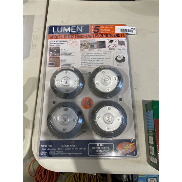 Lumen Wireless LED Puck Lights, Set of 5