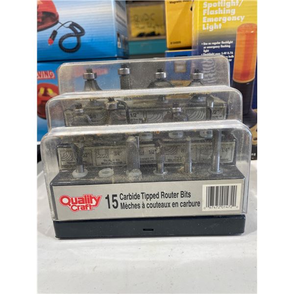 Quality Craft 15-Piece Carbide Tipped Router Bits Set