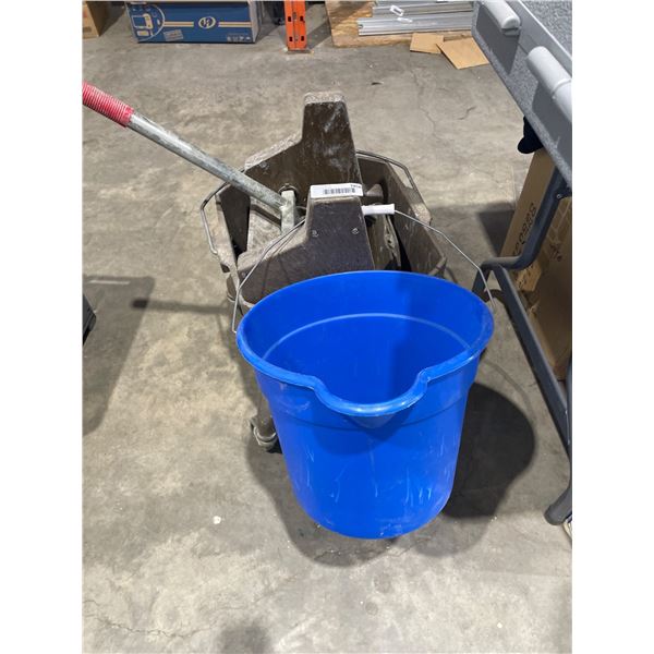 Commercial Mop Bucket with Wringer and Blue Cleaning Bucket