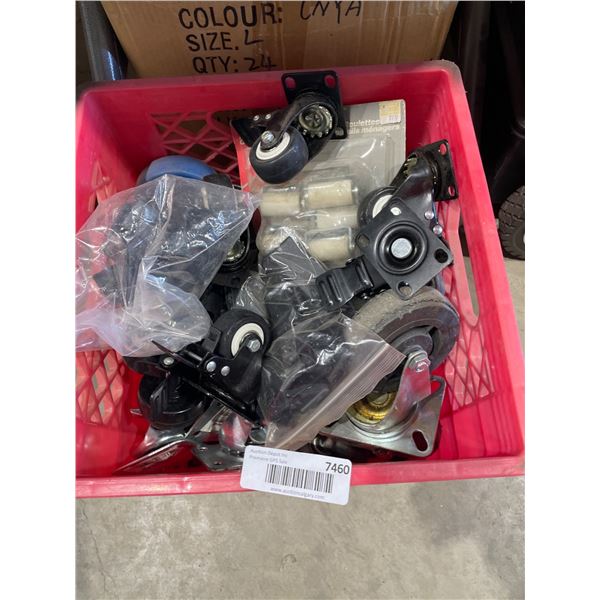 Lot of Assorted Caster Wheels in Various Sizes and Styles