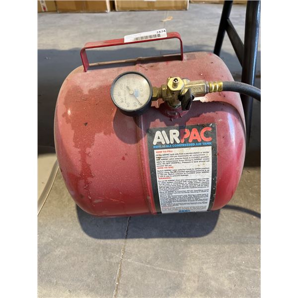 AirPac Refillable Compressed Air Tank with Pressure Gauge