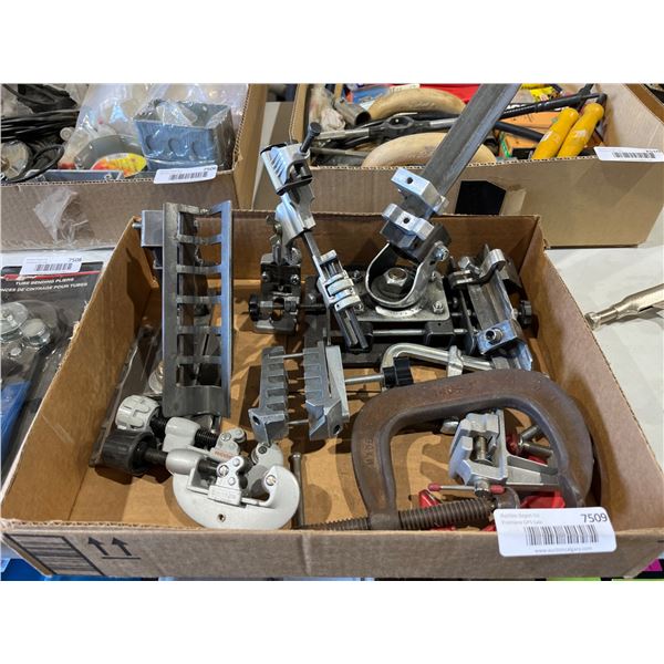 Lot of AssortedÂ Metalworking Tools Including Pipe Cutter and Clamps