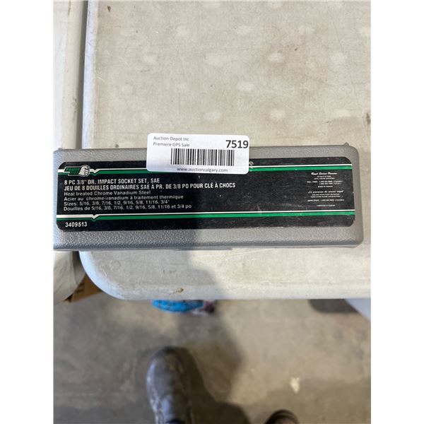 Grey Pneumatic 8-Piece 3/8-Inch Drive SAE Impact Socket Set