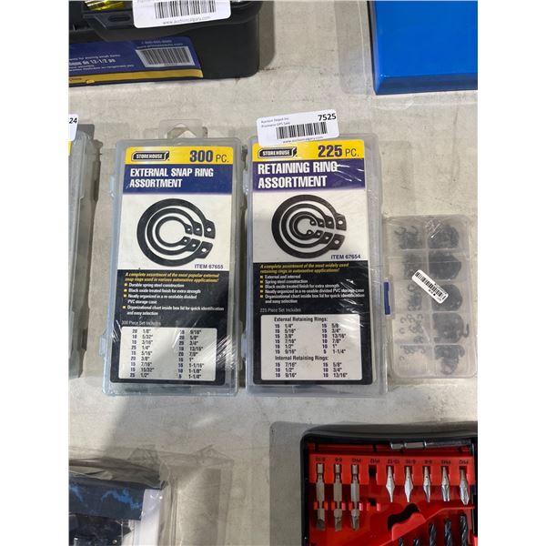 External And Retaining Ring Assortment Sets - 300 Pc. And 225 Pc.