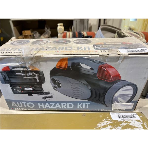 Auto Hazard Kit with 12-Piece Tools and Emergency Light