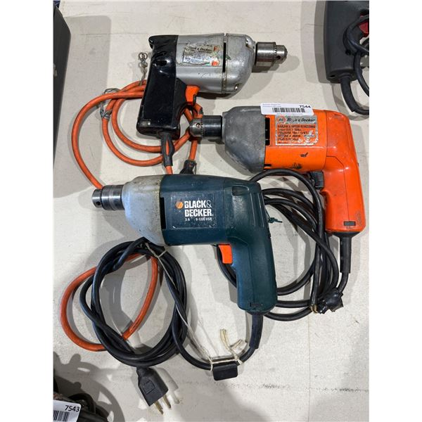Lot of 3 Power Drills Including Black & DeckerÂ