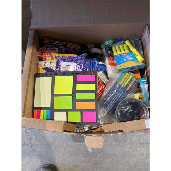 Lot of AssortedÂ Office Supplies Including Sticky Notes, Markers, and Pens