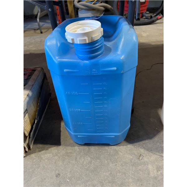 Blue Plastic Liquid Storage Container with Measuring Scale, Approx. 20L Capacity