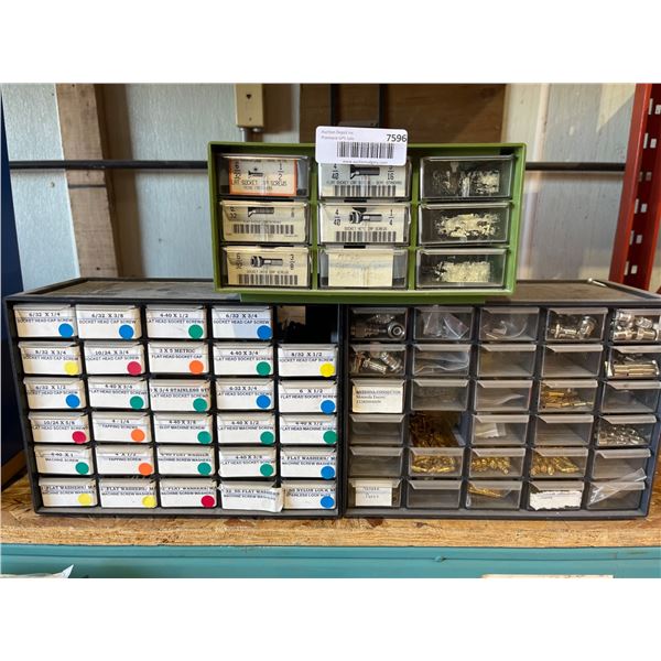 Hardware and Connector Storage Cabinets with Contents