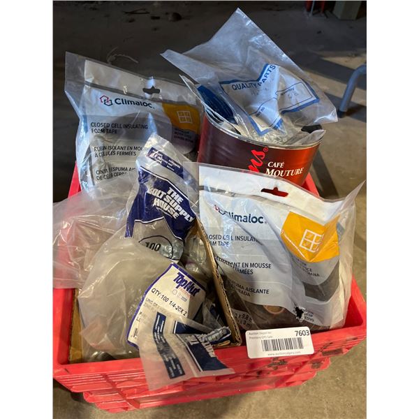 Lot of AssortedÂ Hardware and Insulation Items with Climate and Bolt Supply Labels