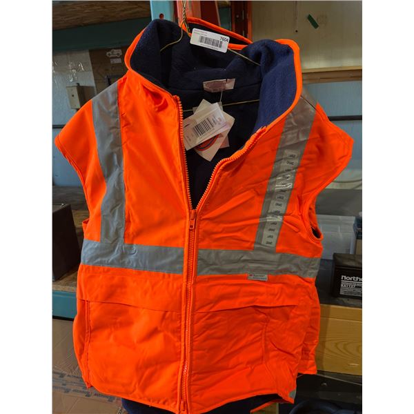 Lot of 2 High-Visibility Safety Vest with Reflective Tape, Large and X-Large Sizes
