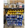 Image 1 : Mobile Rolling Steel Shelf With Plastic Bins Containing Assorted Fasteners And Hardware
