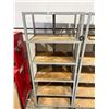 Image 1 : Gray 5-Tier Metal Shelving Unit with Wood Shelves