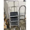 Image 1 : Three-Step Folding Metal Ladder With Rubber Mat Steps