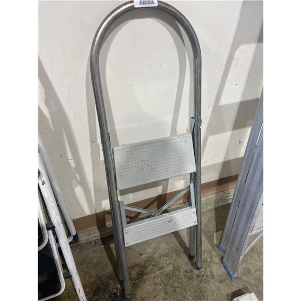Folding Two-Step Steel Ladder With Anti-Slip Steps